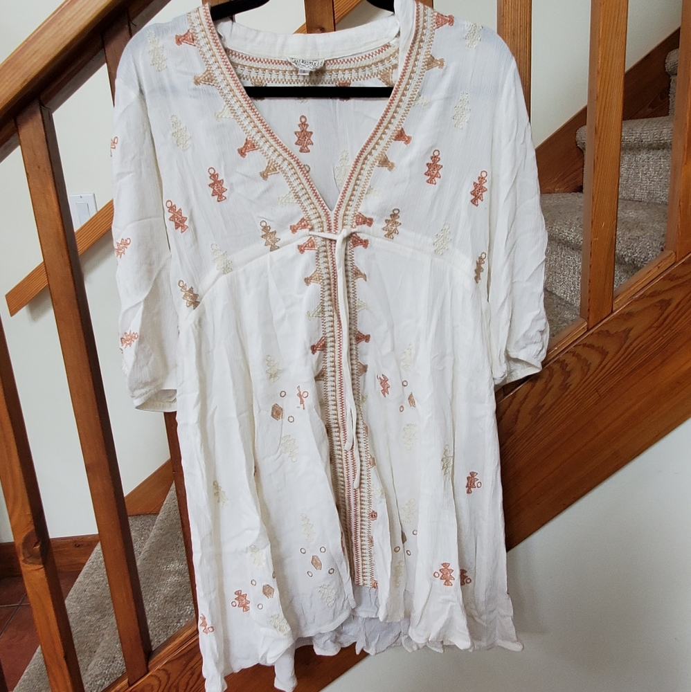 Free People Embroidered Babydoll Dress